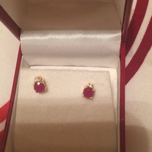 Ruby and diamond earrings